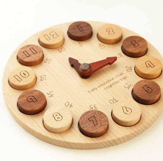 Solid Wood Children's Educational Clock