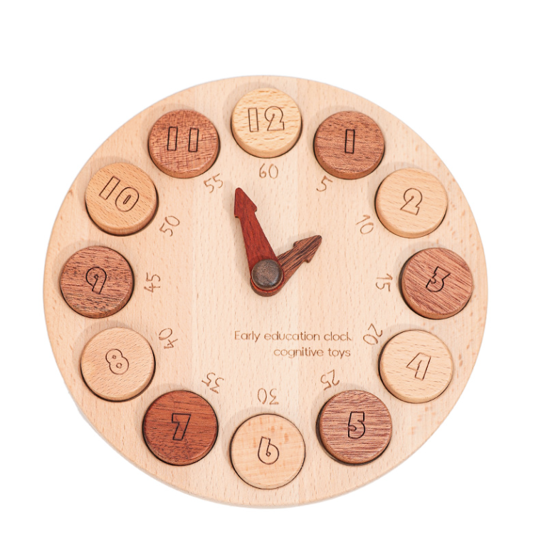 Solid Wood Children's Educational Clock