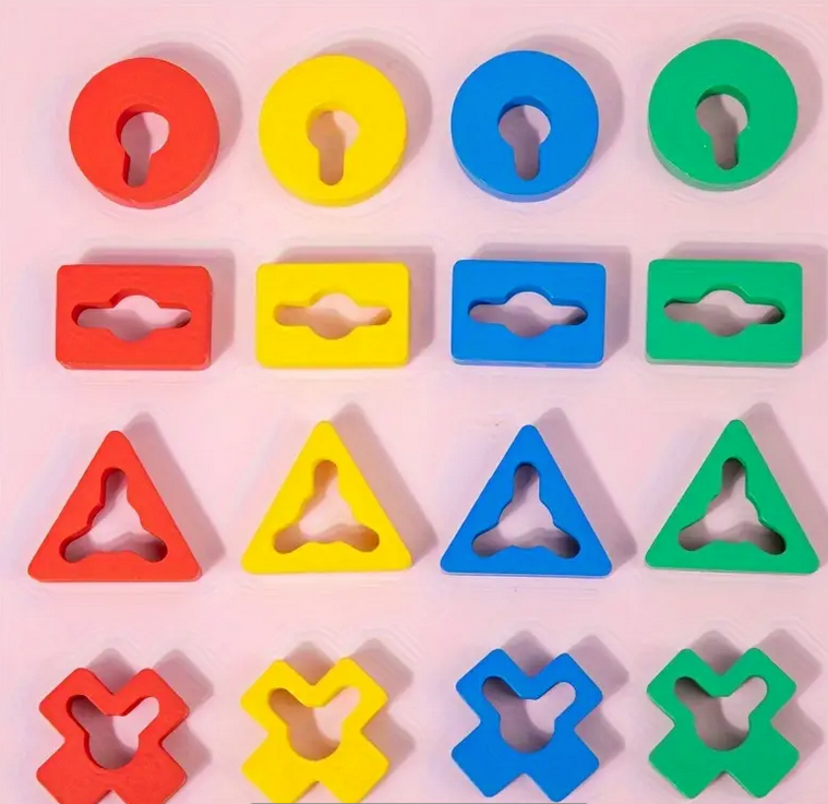 Wooden Geometric Shape Sorter Puzzle