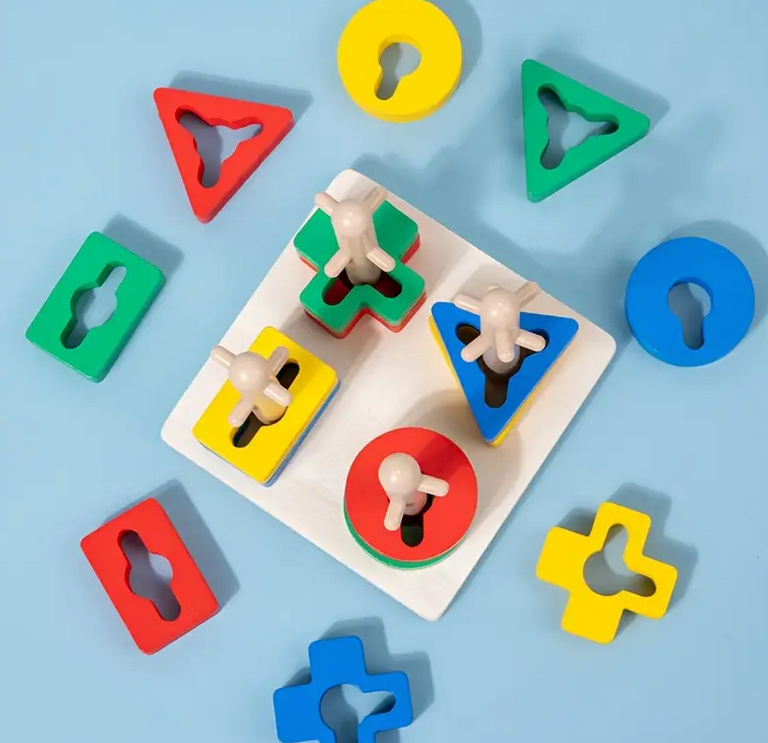 Wooden Geometric Shape Sorter Puzzle