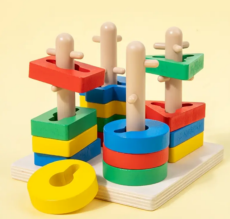 Wooden Geometric Shape Sorter Puzzle