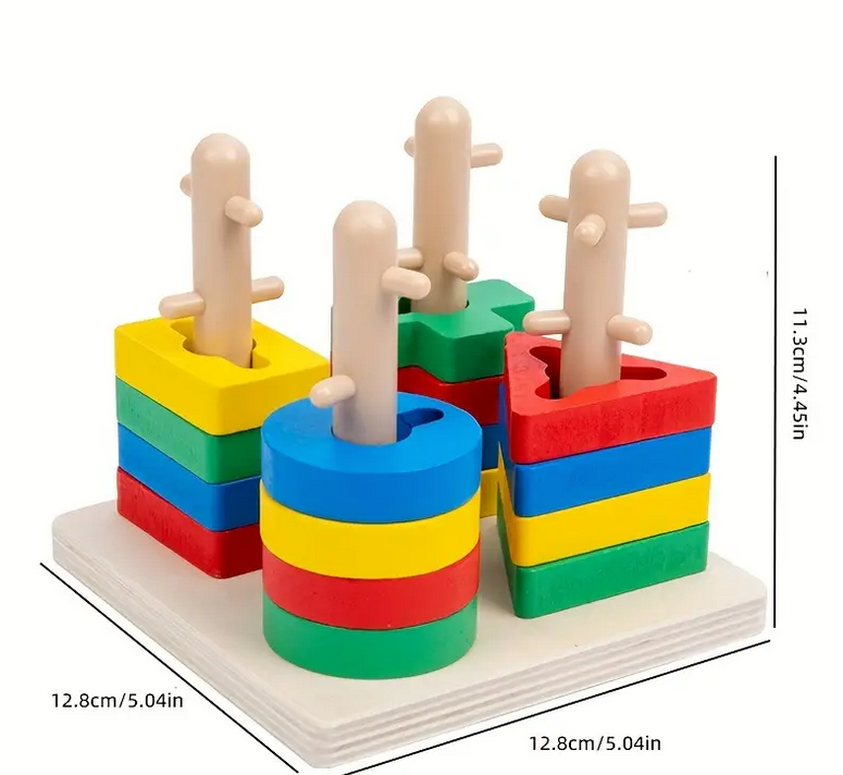 Wooden Geometric Shape Sorter Puzzle
