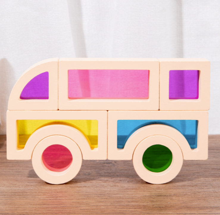 Acrylic Translucent Wooden Rainbow Blocks
