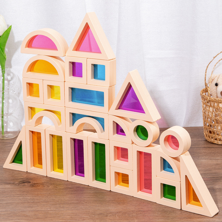 Acrylic Translucent Wooden Rainbow Blocks