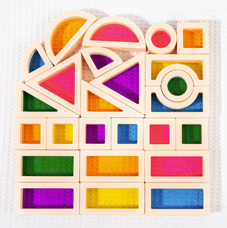Acrylic Translucent Wooden Rainbow Blocks