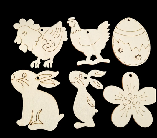Easter Bunny Egg Wood Slices Wooden DIY Crafts