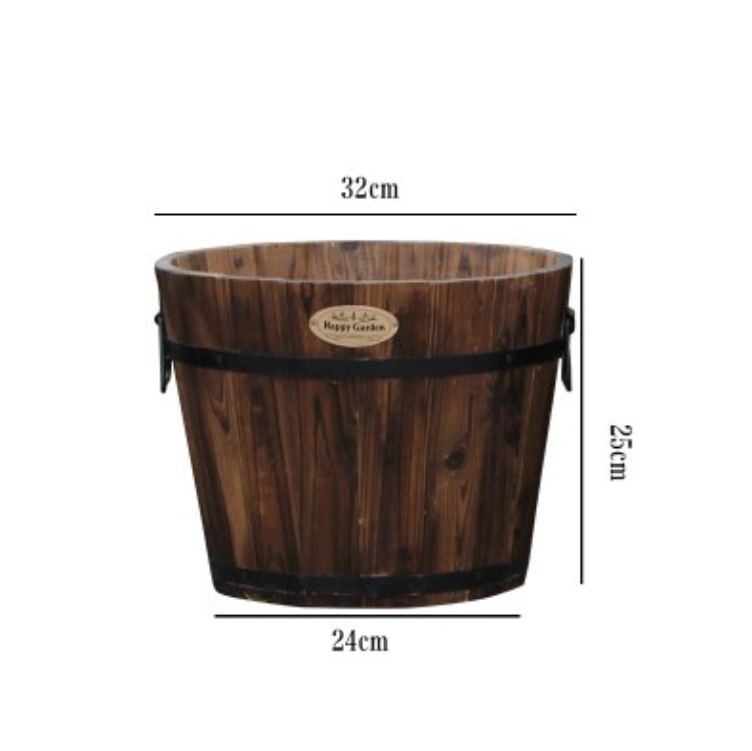 Handmade Indoor/Outdoor Wood Barrel | Set of 3