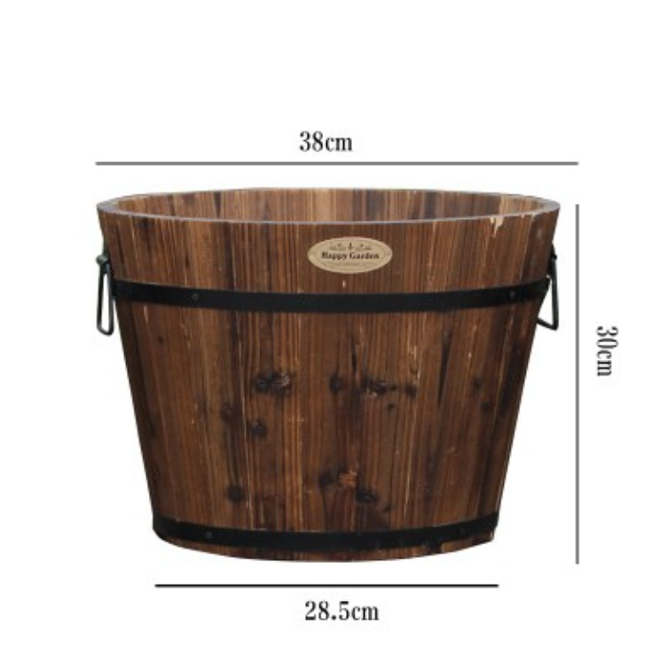 Handmade Indoor/Outdoor Wood Barrel | Set of 3