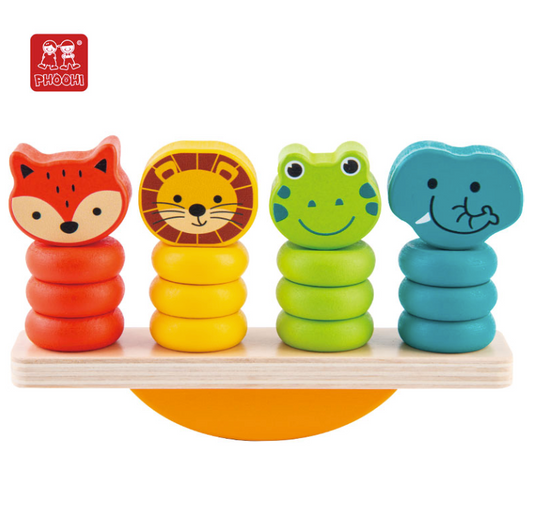 Kids Wooden Animal Stacking Balance Toys