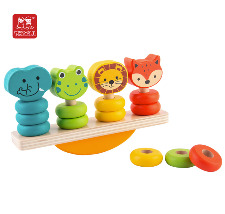 Kids Wooden Animal Stacking Balance Toys