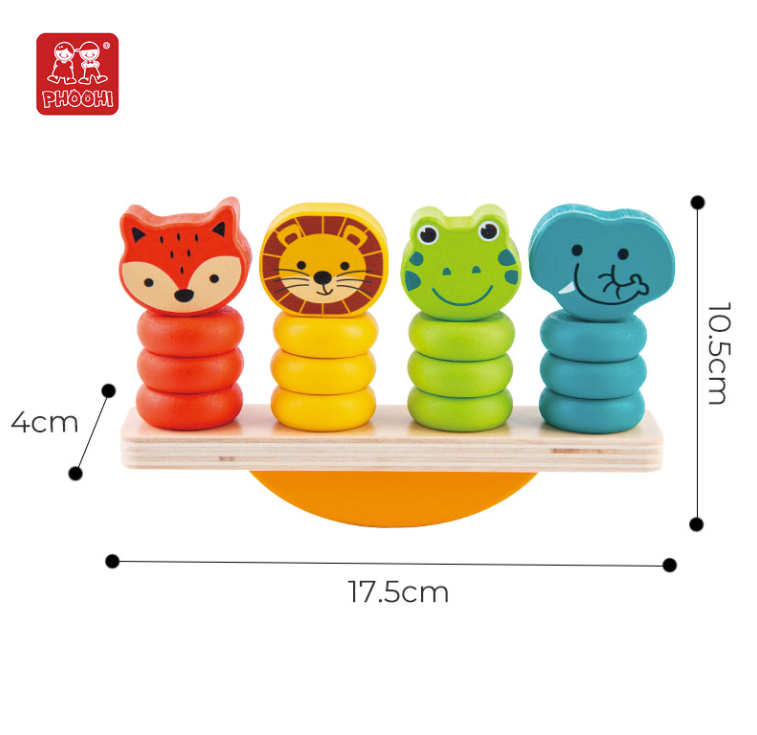 Kids Wooden Animal Stacking Balance Toys