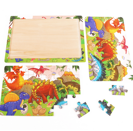 30 Pcs Animal Wooden Jigsaw Puzzle Early Educational Initiation