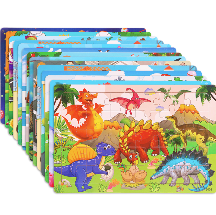 30 Pcs Animal Wooden Jigsaw Puzzle Early Educational Initiation