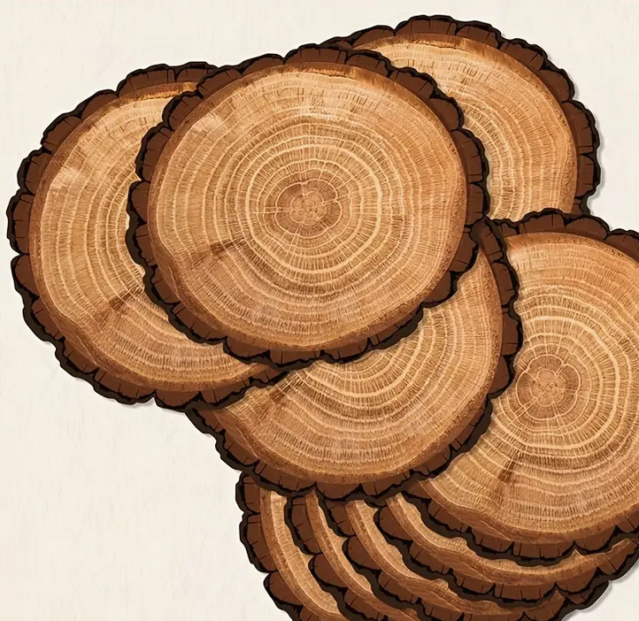 Rustic Tree Ring Pattern Disposable Paper Napkins