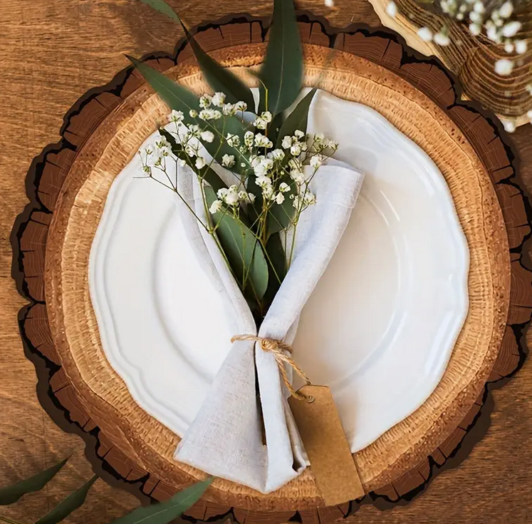 Rustic Tree Ring Pattern Disposable Paper Napkins