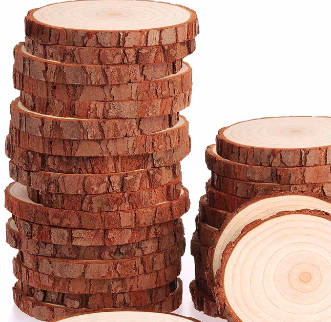 Kraff Unfinished Natural Wood Slices | 25 Pack