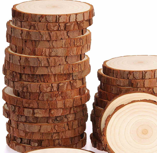 Kraff Unfinished Natural Wood Slices | 25 Pack