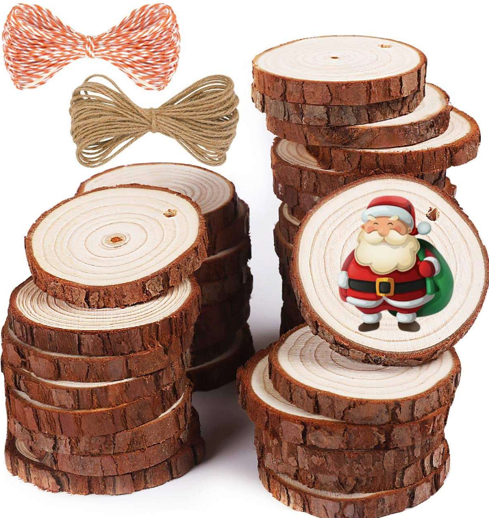 Kraff Unfinished Natural Wood Slices | 25 Pack