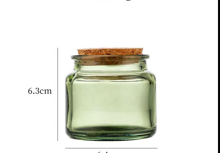 Glass Candle Holders with Wooden Stopper for Decoration