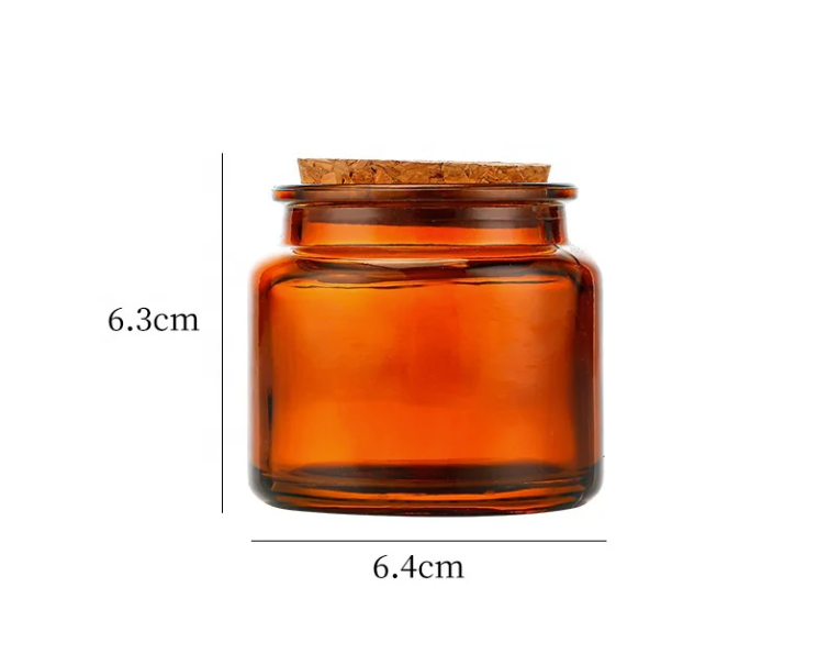 Glass Candle Holders with Wooden Stopper for Decoration