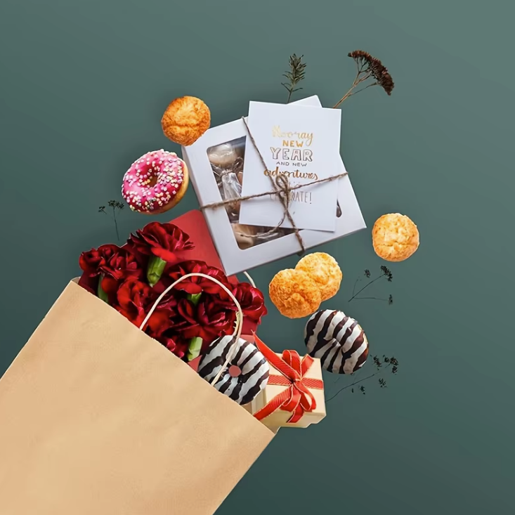 Paper Bags with Processed Colored Kraft Paper Bags | Pack of 25