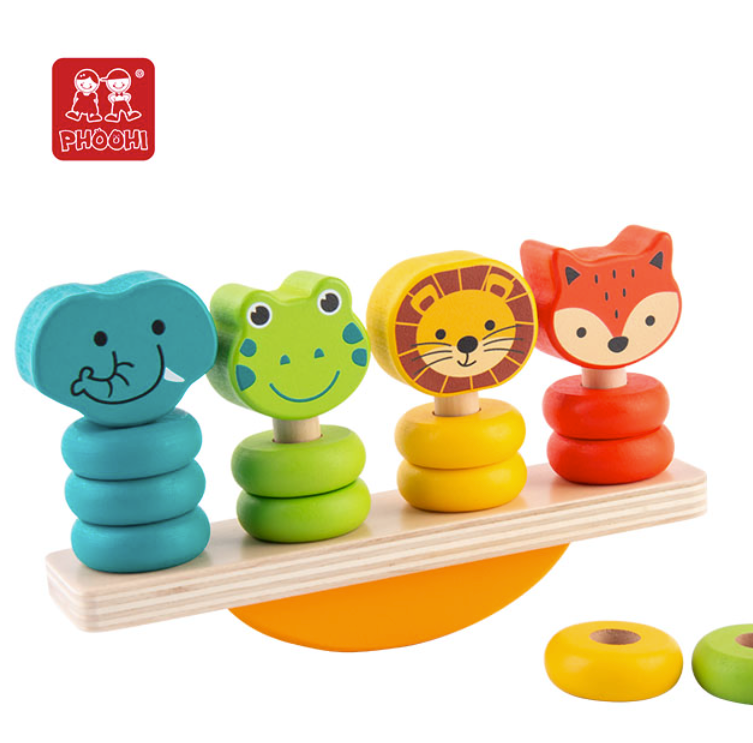 Kids Wooden Animal Stacking Balance Toys
